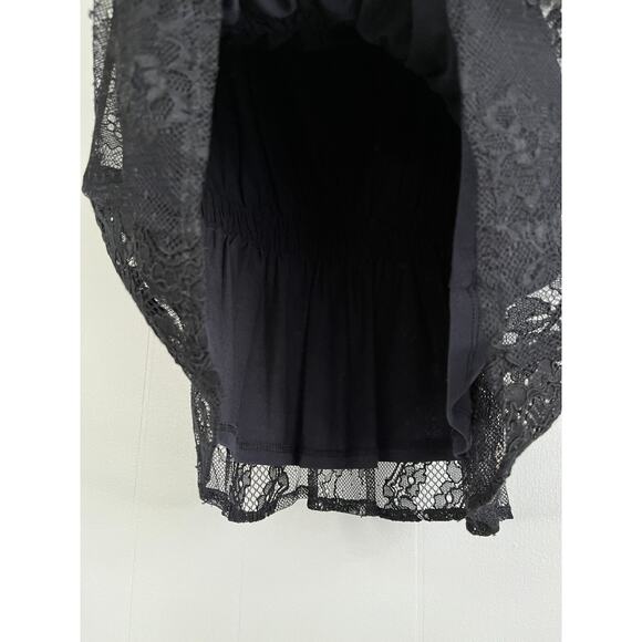 Anthropologie Meadow Rue Black Lace Beaded Tank Top Small Boho Whimsigoth Dainty - Picture 9 of 16